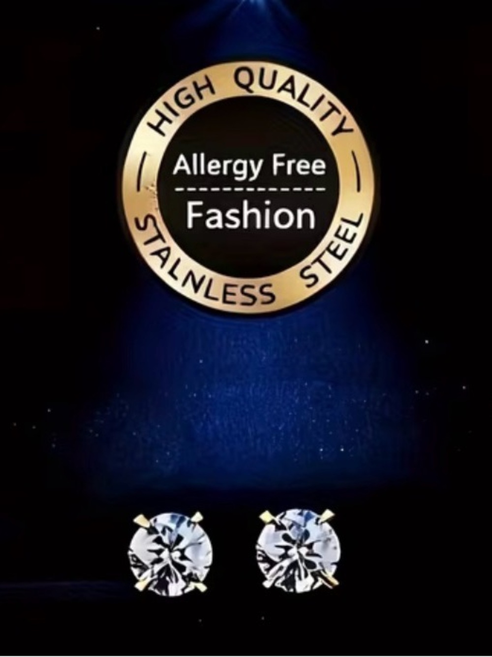 Stainless Steel Clear Crystal Stud Earrings - Allergy Free Fashion